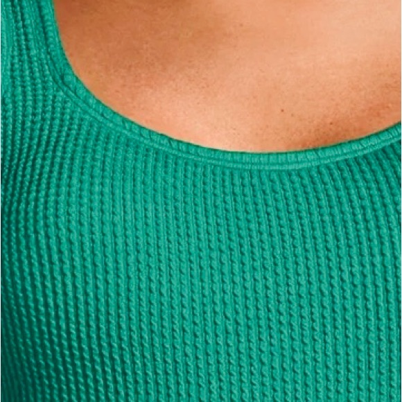 One Piece Crinkle Texture Green Bathing Suit - Picture 3 of 5